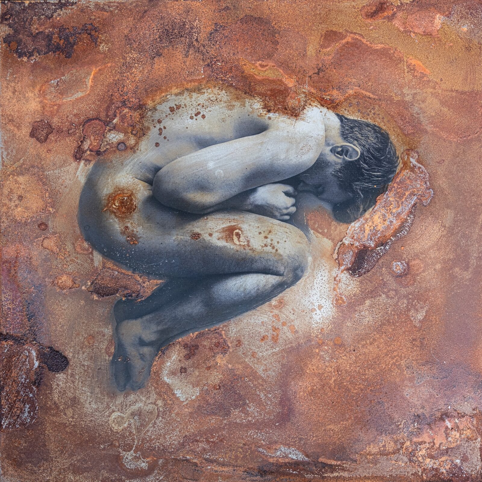 The Rest, UV print, rusting steel, installation view, Piotr Bajtlik